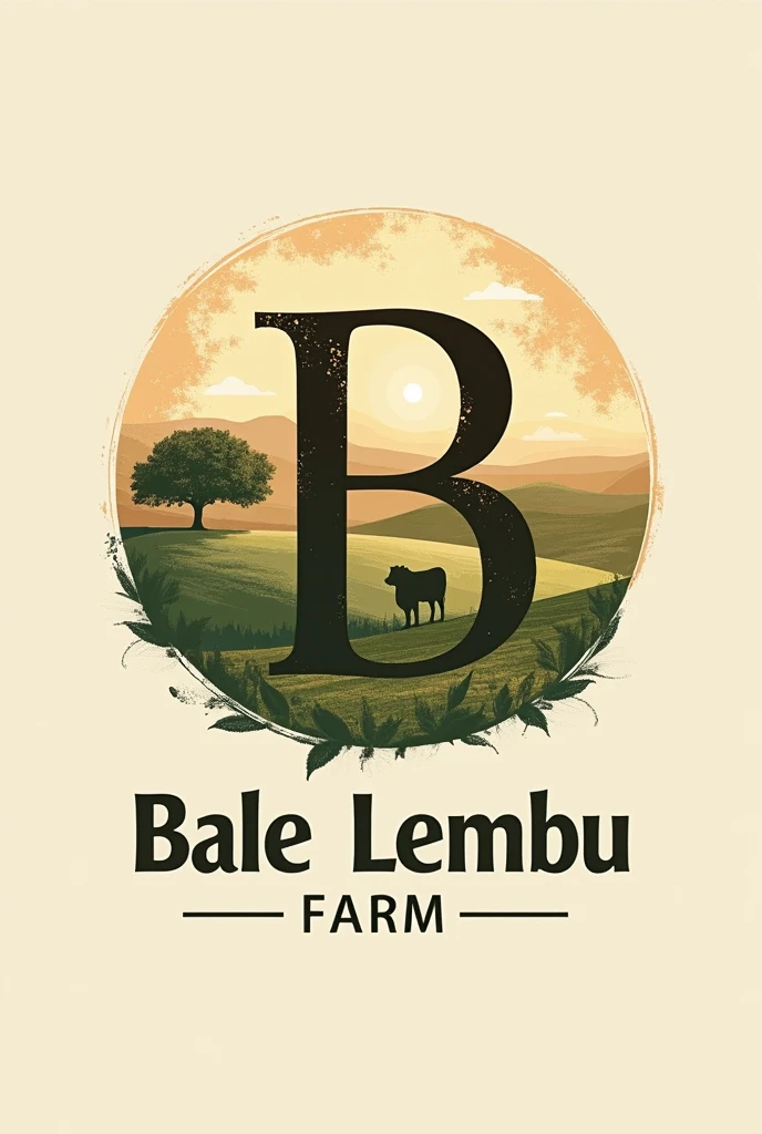 make a logo for a cattle fam named "Bale Lembu Farm". Includes the "B" and "L"