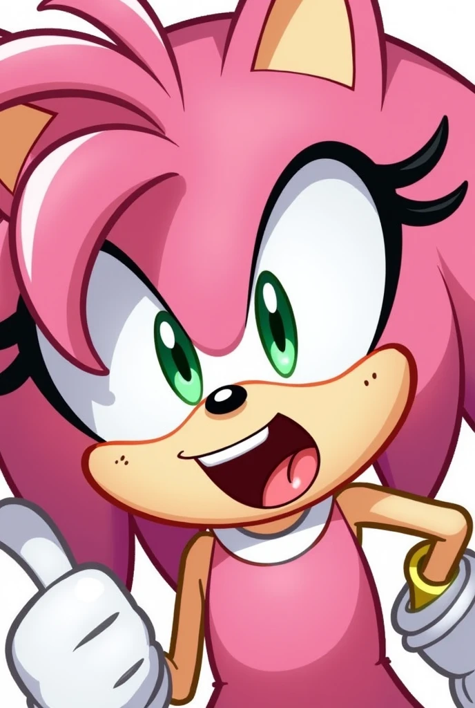 amy rose open mouth tongue out with tongue depressor on tongue