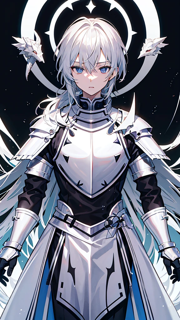 Mr.々A silver-haired knight clad in white body armor made from parts of the bodies of various creatures.