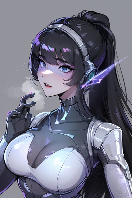 (masterpiece),(Highest quality),(Super detailed),(Best illustrations),(Best Shadow),(Absurd),(Detailed Background),(so beautiful), 16K, 8K, 4K,(Best Shadow),empty eyes,robotization,woman ,big bust,Robot Joint ,Metal skin,Black Suit,long hair,a black suit that covers the whole body