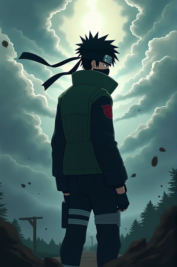 Movie poster,of a kakashi-like stickman 