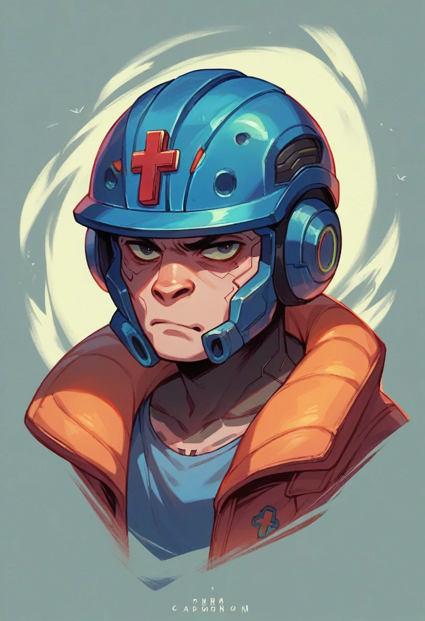 Cyberpunk chimpanzee cross helmet