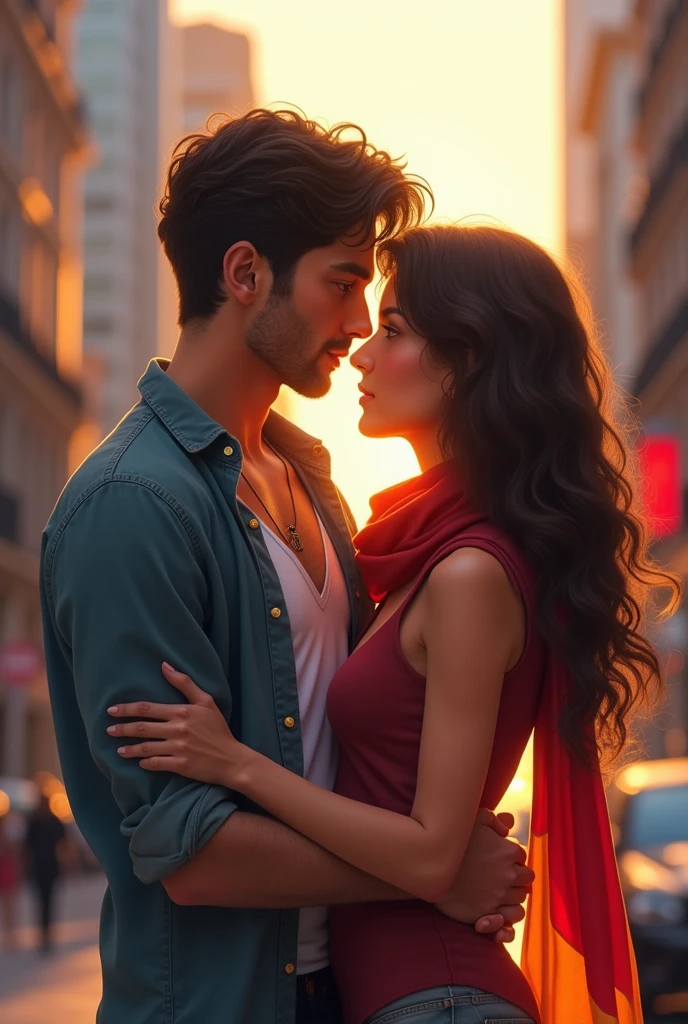 A couple form by a guy whose parents are from Greece but he was born in Chicago and a girl from Madrid, Spain.
