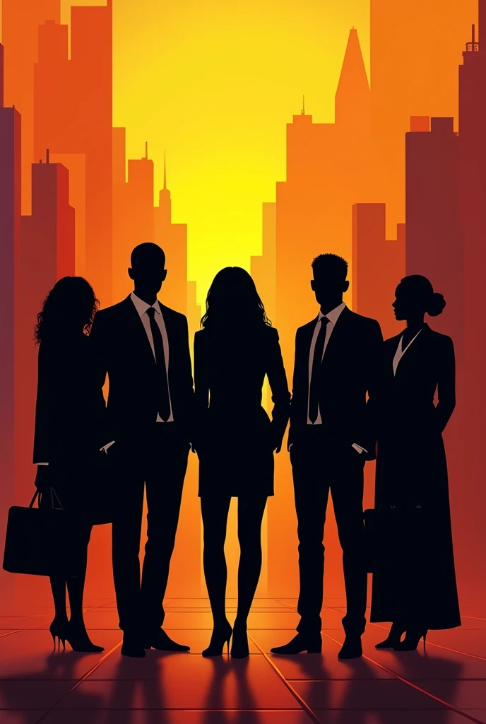 Black Business People Silhouettes