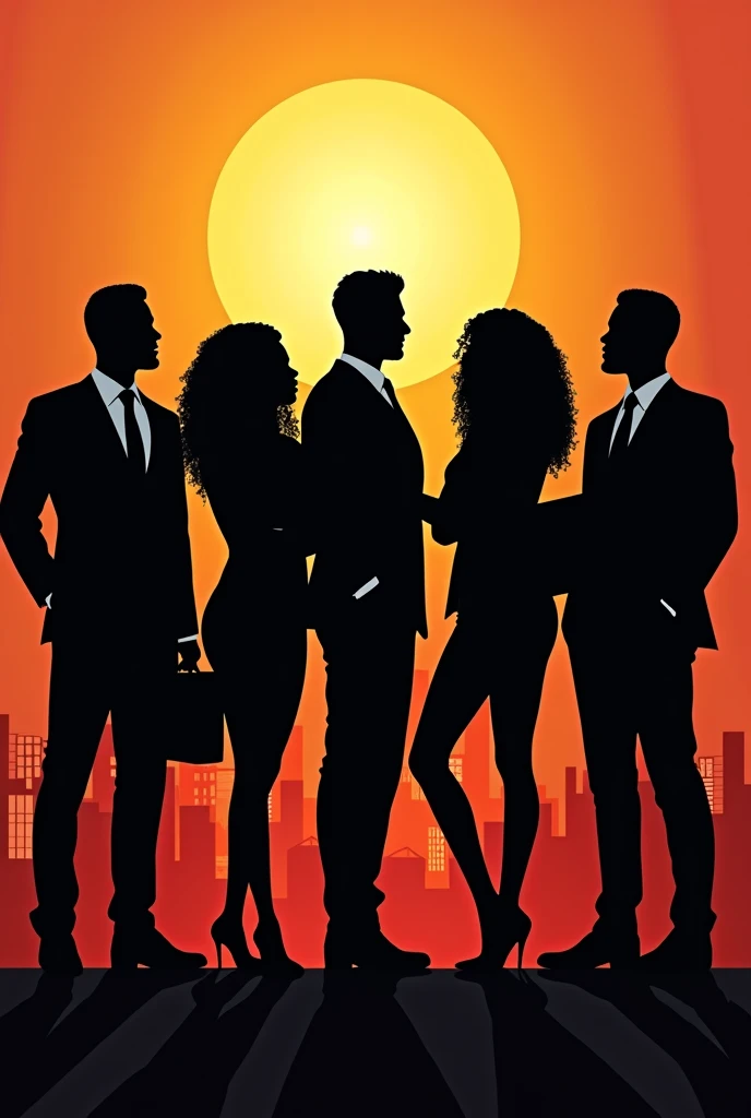 Black Business People Silhouettes