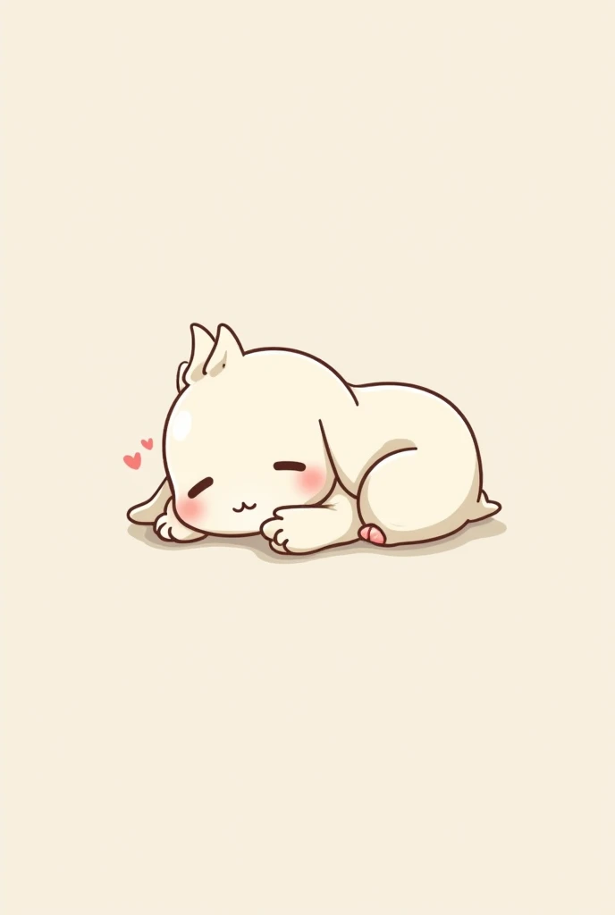 Draw a cute cartoon character, no color, no background, sleeping.