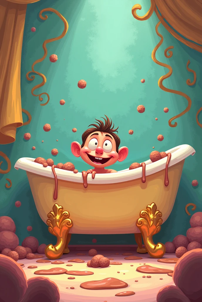 Disney-style movie poster, from poop in a bathtub