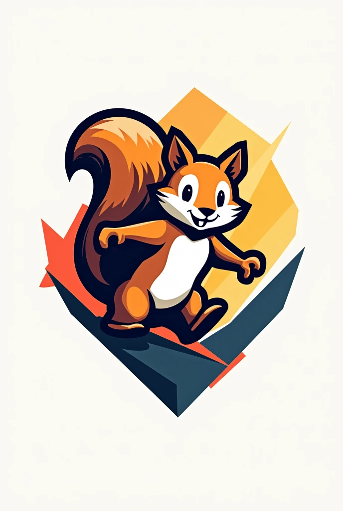An abstract logo of squirrel mascot for school olympics
