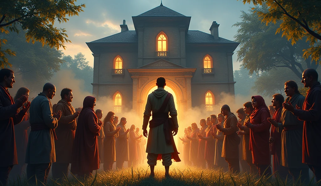 Describe the aftermath of the successful capture of the criminals. How does the village react to Arjun's bravery, and what happens to the haunted mansion afterward?"
