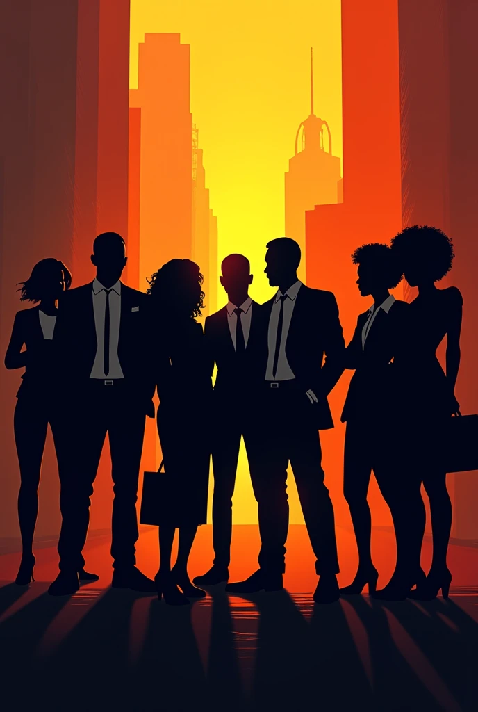 Black Business People Silhouettes