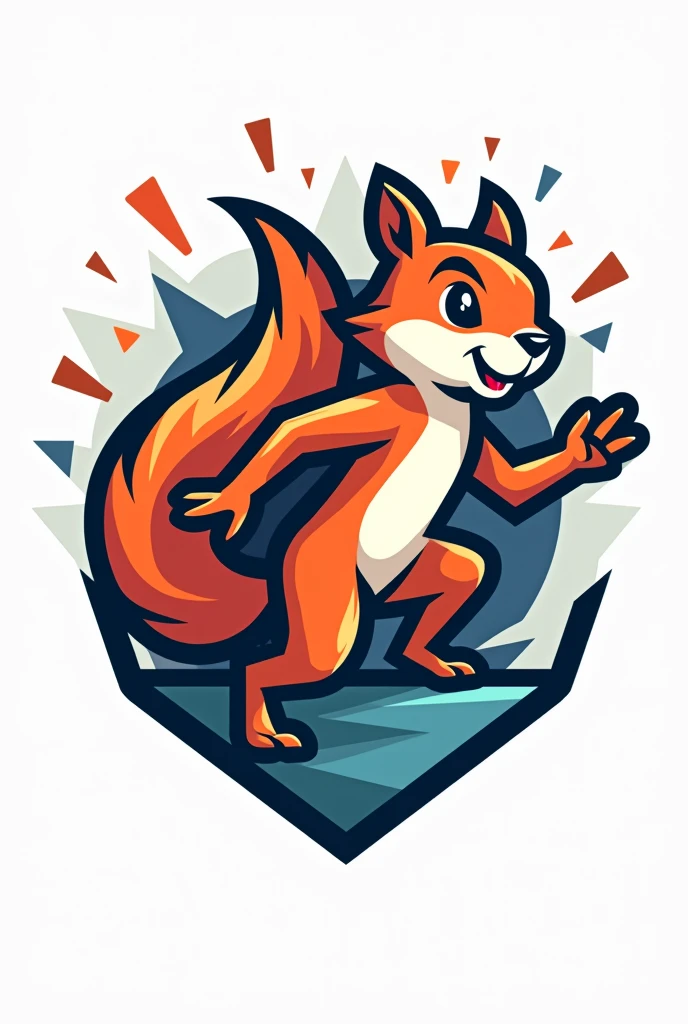 An abstract logo of squirrel mascot for school olympics