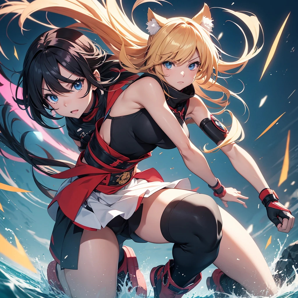 anime style girl fighting