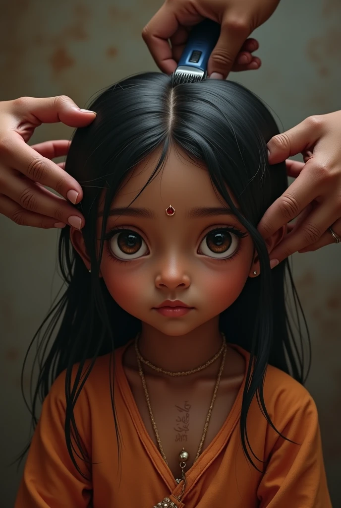 Indian. Under 16 girl headshave