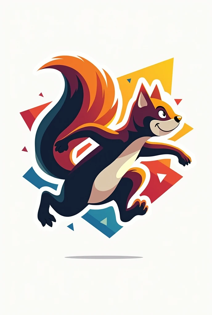 An abstract logo of squirrel mascot for school olympics