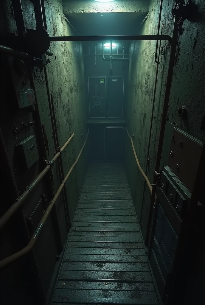 Underground mine first person view from inside an elevator