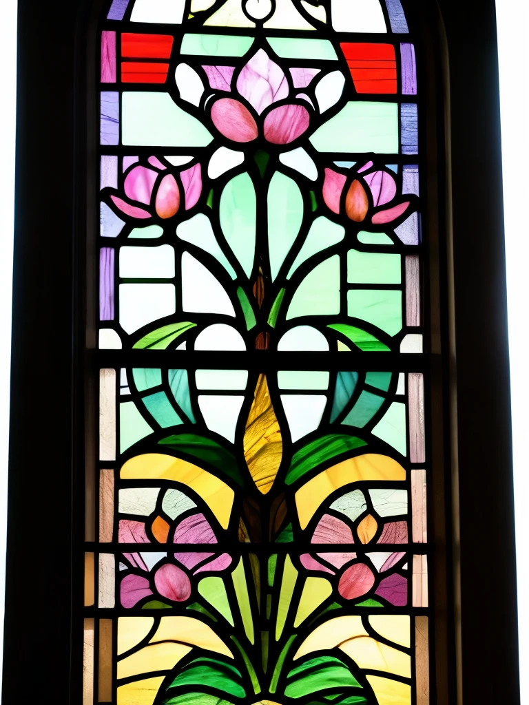 a stained glass window with pink flowers and leaves, by Louis Comfort Tiffany, stained glass!!, stained glass art, stained glass, stained glass window!!!!!, with lotus flowers, beautiful stained glass window, stain glass, stained glass style, beautiful glass work, (art nouveau), ( art nouveau ), art nouveau, backlit stained glass, inspired by Louis Comfort Tiffany