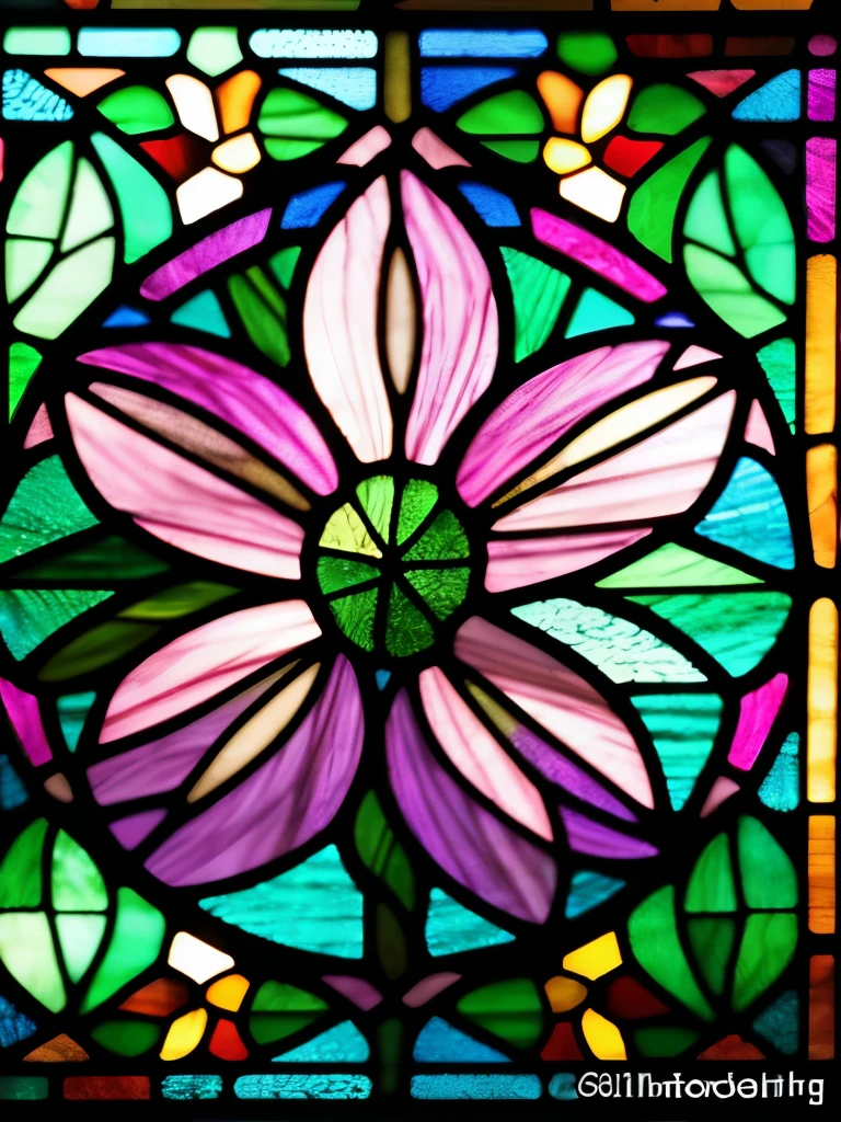 a stained glass window with pink flowers and leaves, by Louis Comfort Tiffany, stained glass!!, stained glass art, stained glass, stained glass window!!!!!, with lotus flowers, beautiful stained glass window, stain glass, stained glass style, beautiful glass work, (art nouveau), ( art nouveau ), art nouveau, backlit stained glass, inspired by Louis Comfort Tiffany