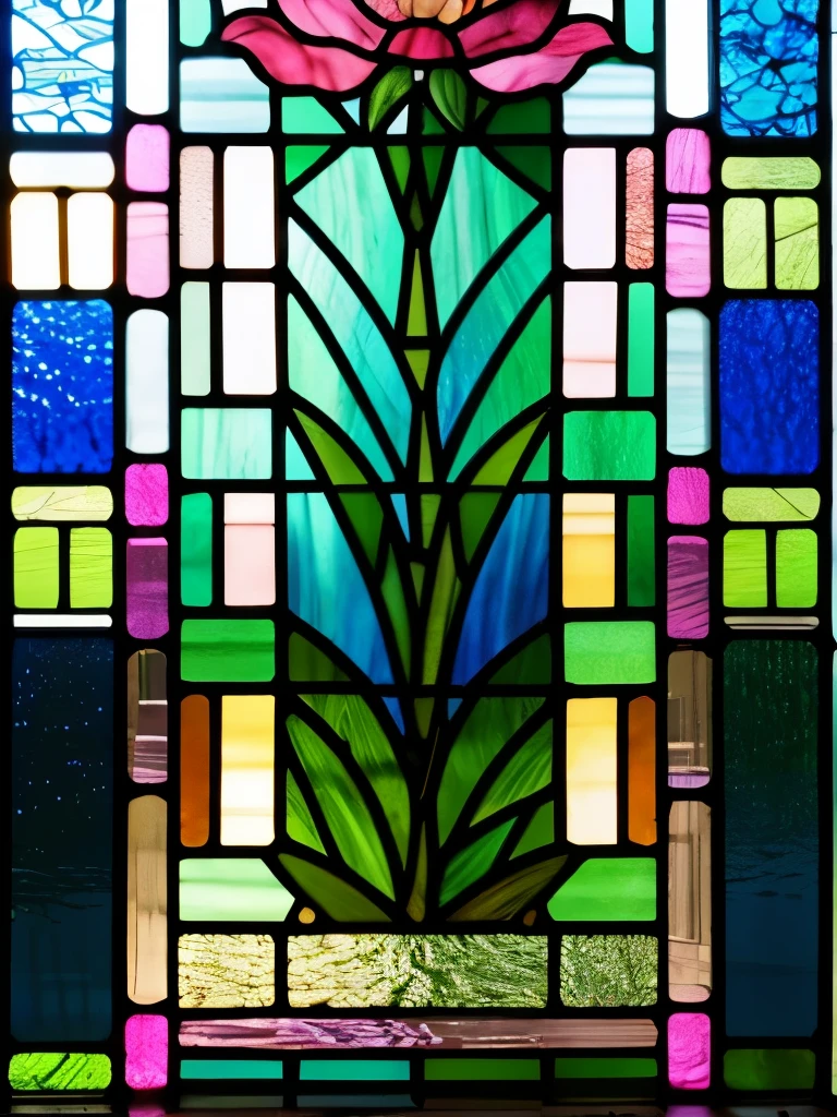 a stained glass window with pink flowers and leaves, by Louis Comfort Tiffany, stained glass!!, stained glass art, stained glass, stained glass window!!!!!, with lotus flowers, beautiful stained glass window, stain glass, stained glass style, beautiful glass work, (art nouveau), ( art nouveau ), art nouveau, backlit stained glass, inspired by Louis Comfort Tiffany