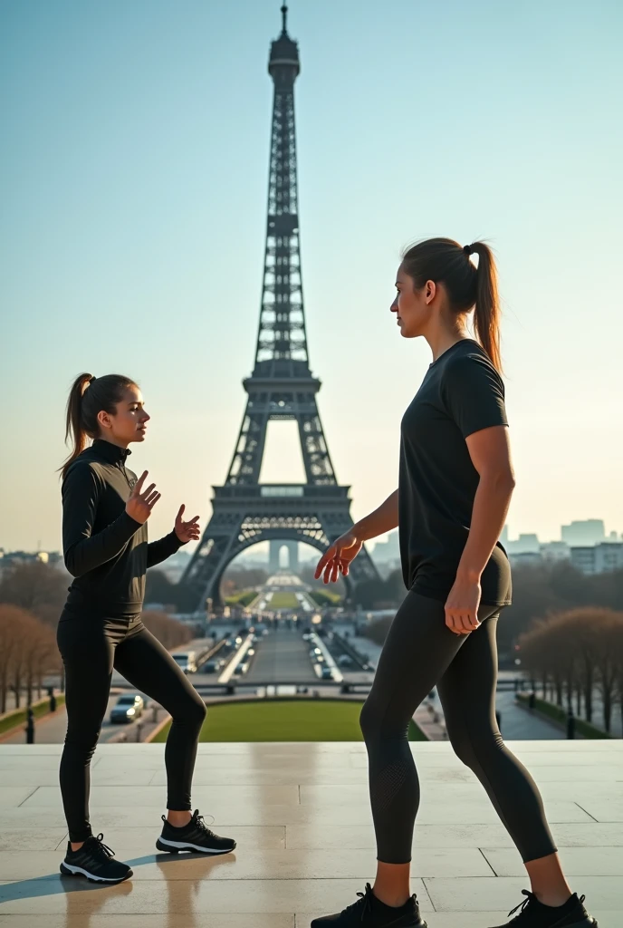 peux-tu me créer une image dans laquelle je veux voir apparaître la Tour Eiffel l’Arc de Triomphe. Sur cette image elle doit représenter le coaching sportif à domicile et en extérieur. Je ne veux pas voir de ballon. Utilise mon image qui est sur Internet. Je suis Joffrey bihin. je veux voir sur cette image, une seule Tour Eiffel