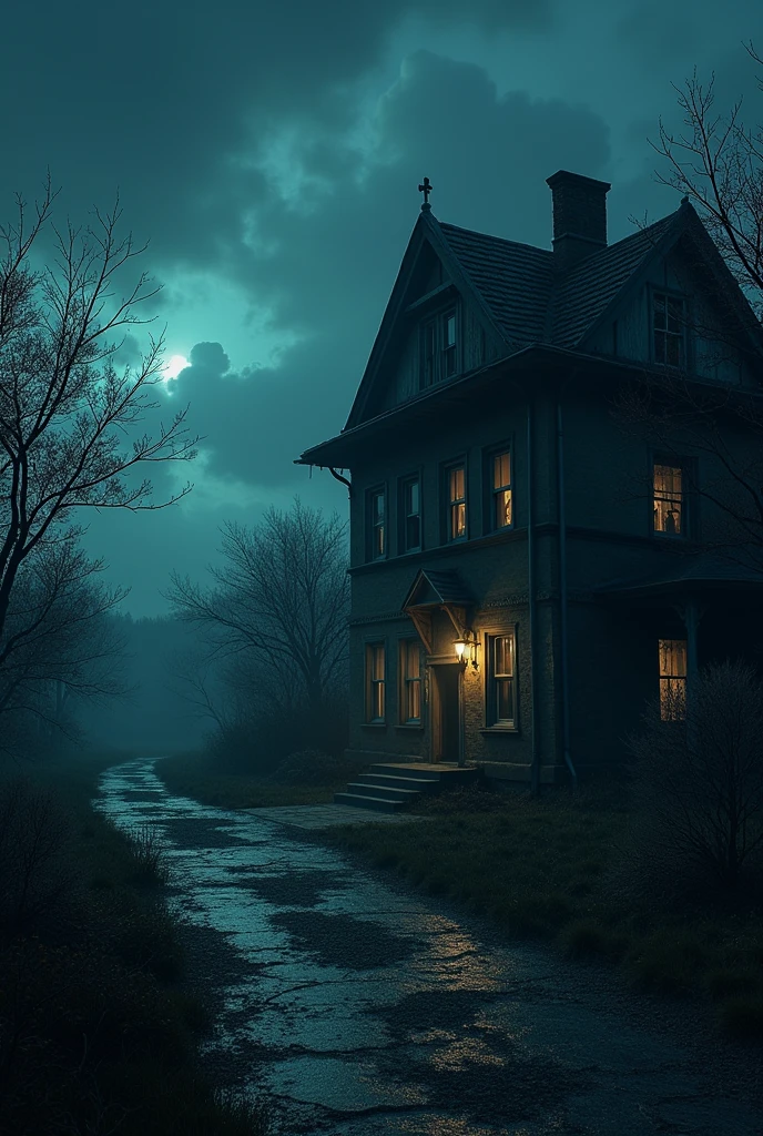 Write a descriptive passage about the night-time setting in Bilaspur village, where the silence is broken by suspicious activities in an old, abandoned mansi