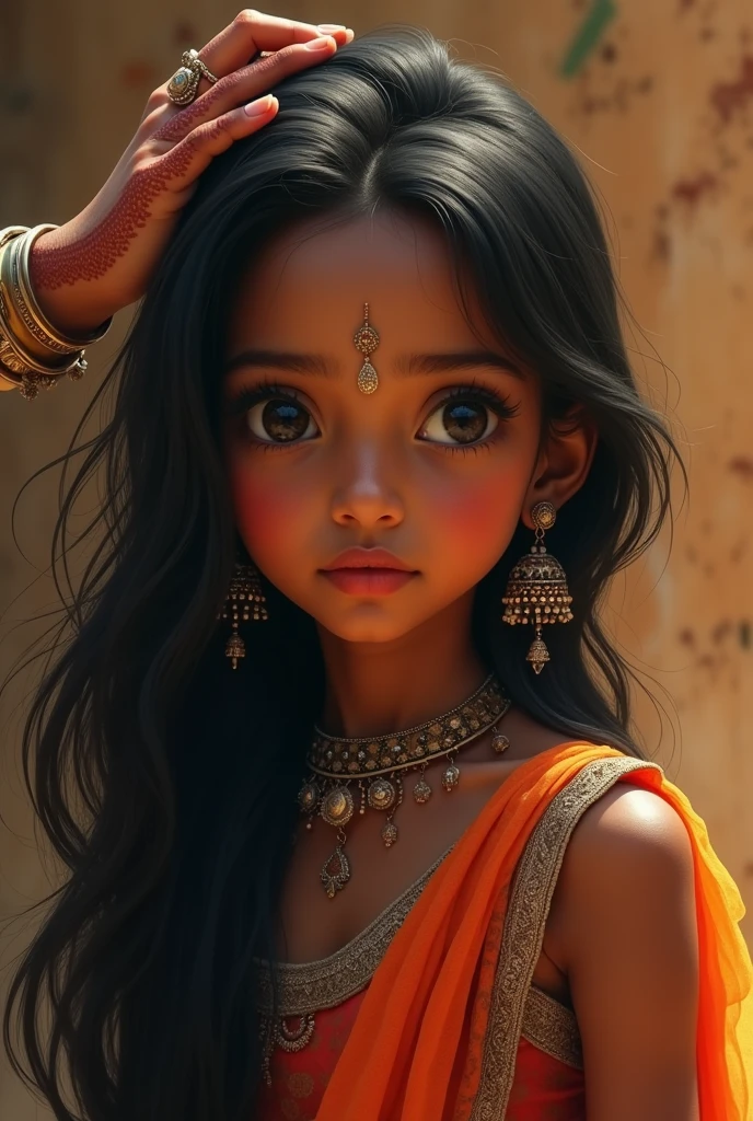 Indian. Types Under 13 long hair girl headshave
