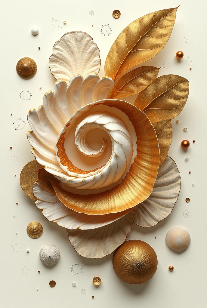 a photo collage that resembles patterns, golden ratio, and Fibonacci