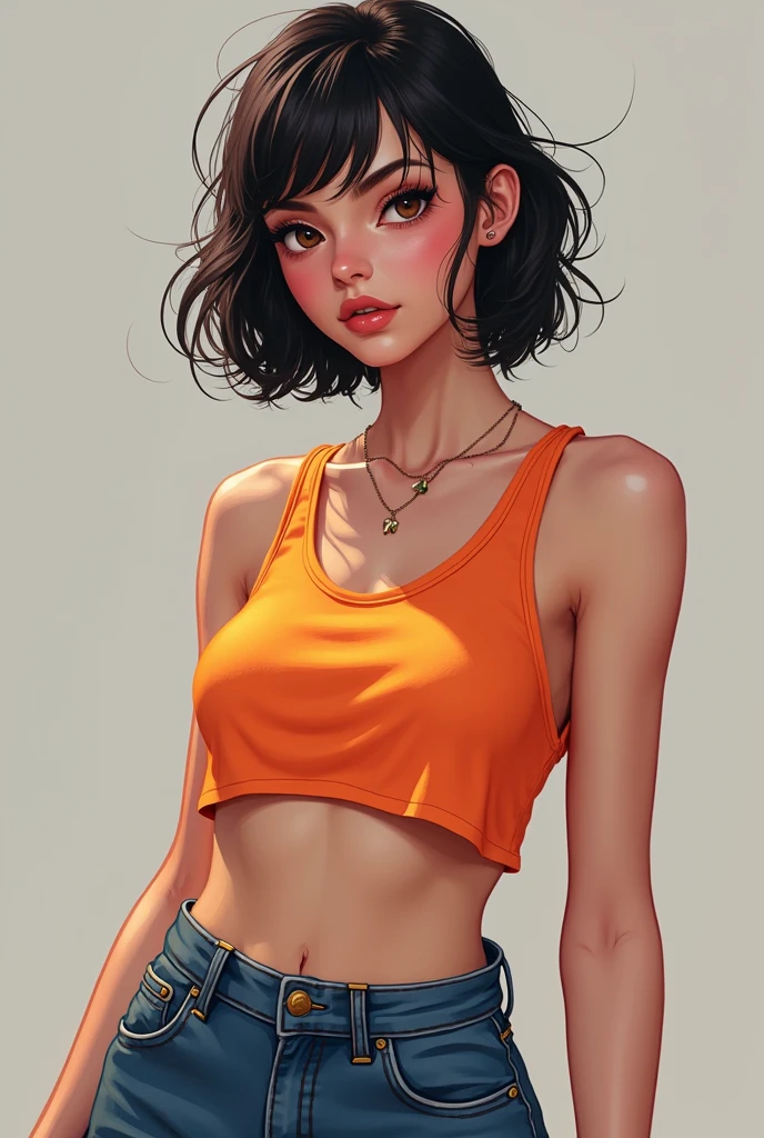 A girl wear a crop top