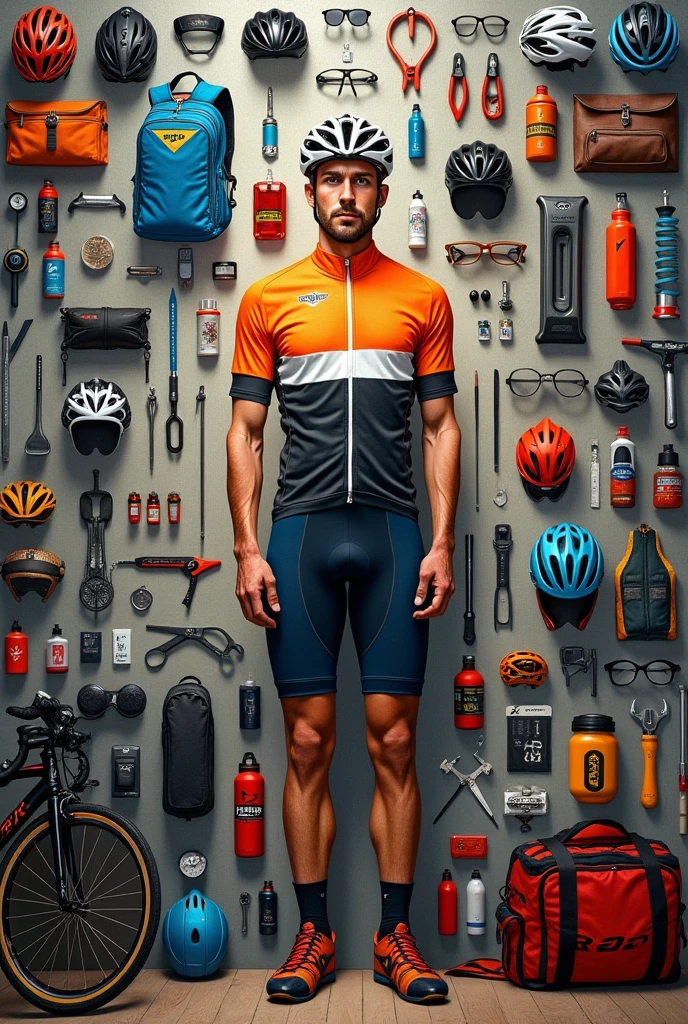 A hundred of any cyclist&#39;s items on one large painting means completeness