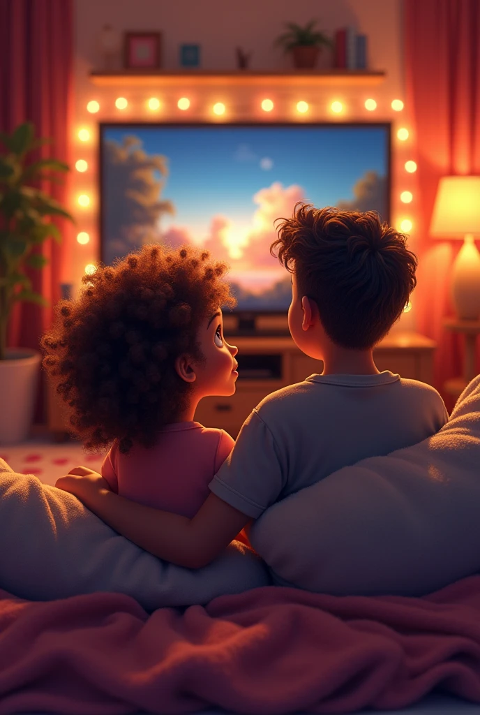 watch movies with daddy curly girl, animated image