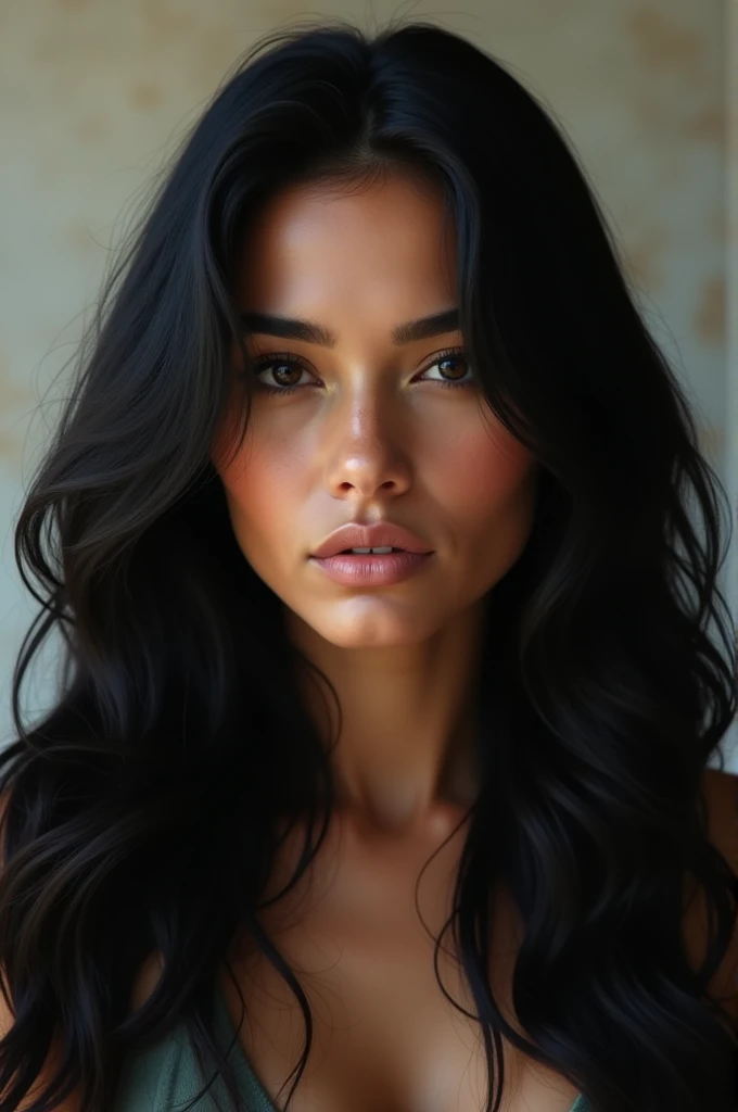 Bolivian woman with black hair