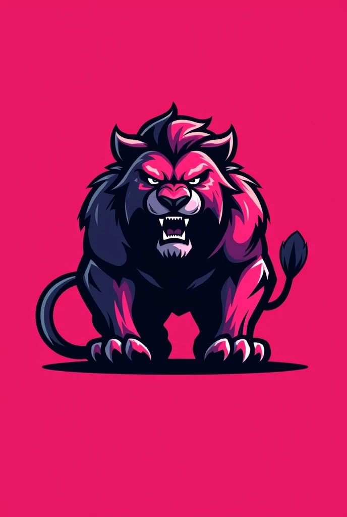 Create a pink men's soccer logo that features an animal with a bit of black