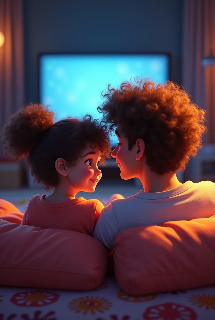 watch movies with daddy curly girl, animated image