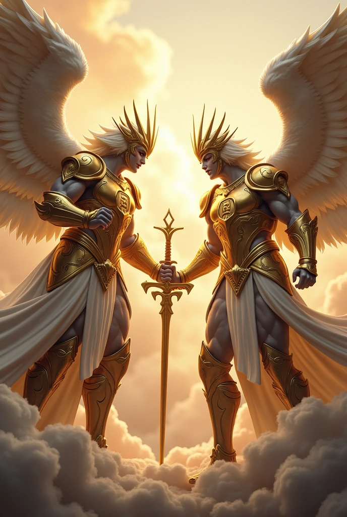 Gold and White War Angels with alpha name on chest