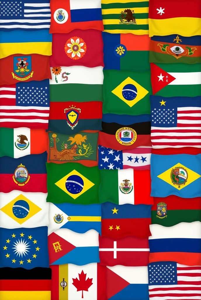 create an image containing the flags of peru, uruguay,panama, ecuador, Mexico, the Savior, guatemala, Nicaragua, Bolivia, venezuela, colombia, Honduras, Costa Rica, Chile, Brazil, argentina, Paraguay, haiti, Dominican Republic, USA, Cuba