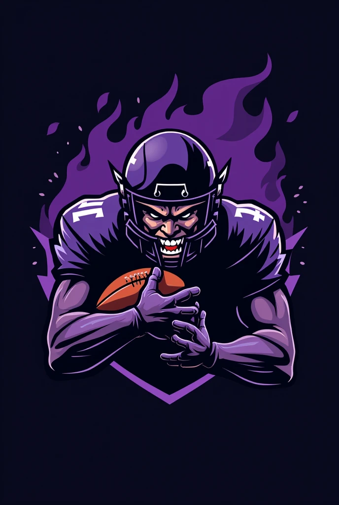 Create a purple and black football logo