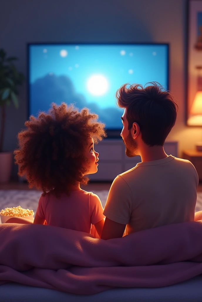 watch movies with daddy curly girl, animated image