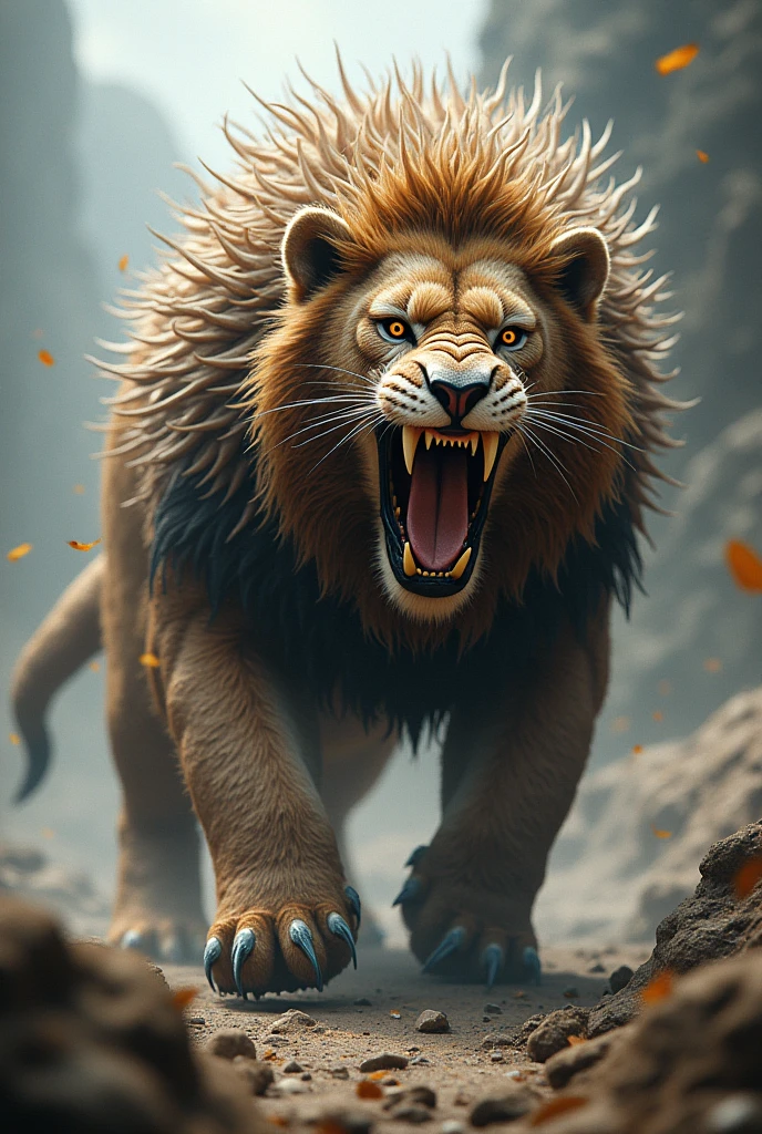 Porcupine mix lion dangerous mouth