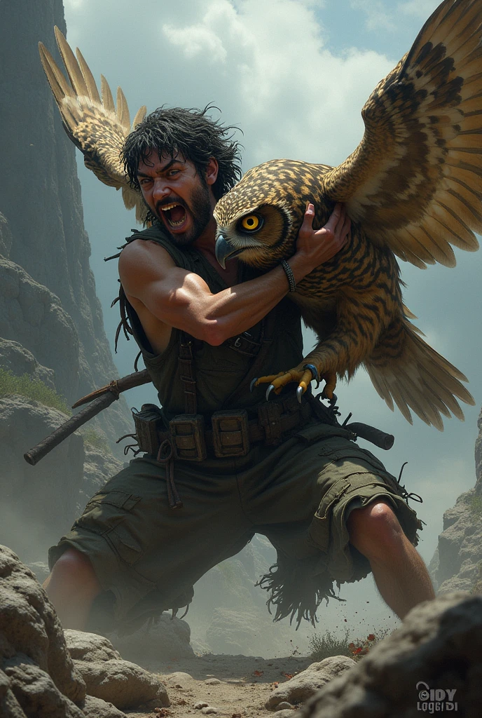 A crazy Indian from Colo Colo killing an owl