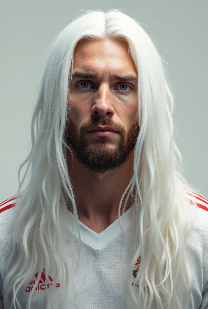 Messi is a rapper with long hair which colour is white