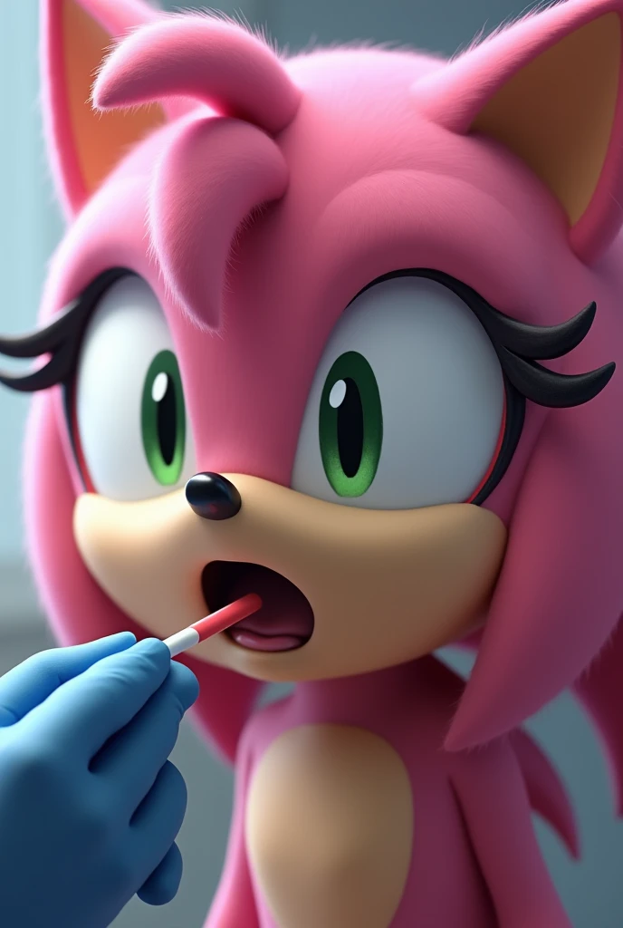 amy rose open mouth with tongue depressor