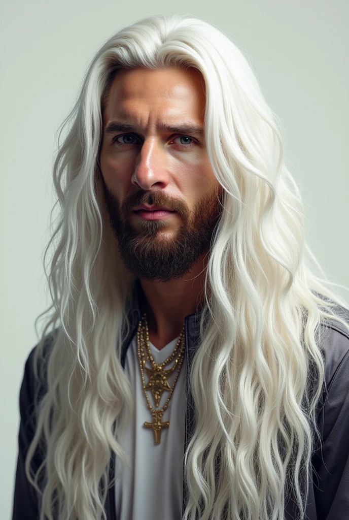 Messi is a rapper with long hair which colour is white