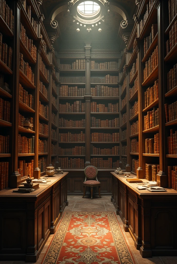 intricate antique books, old library, antique shelves, warm lighting, soft focus, high contrast, detailed textures, golden tones, dramatic lighting, moody atmosphere, detailed spines, worn leather, dust motes, depth of field, chiaroscuro, cinematic, oil painting, photorealistic, 8k, masterpiece