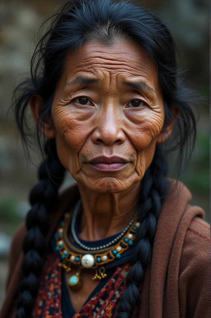 250 year old Bolivian girl half body 
