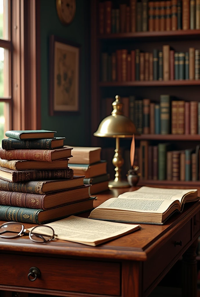 old books on a desk