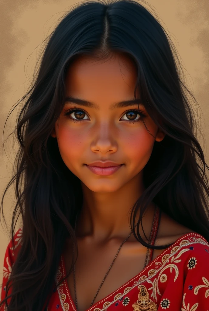 Bolivian girl with black hair
