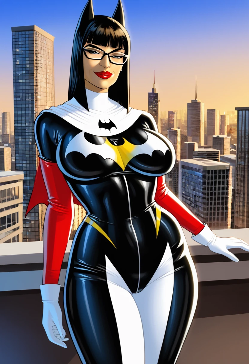 Mia Khalifa in Batman costume . city background