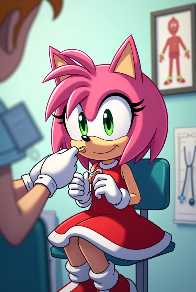 amy rose at the doctor tongue depressor