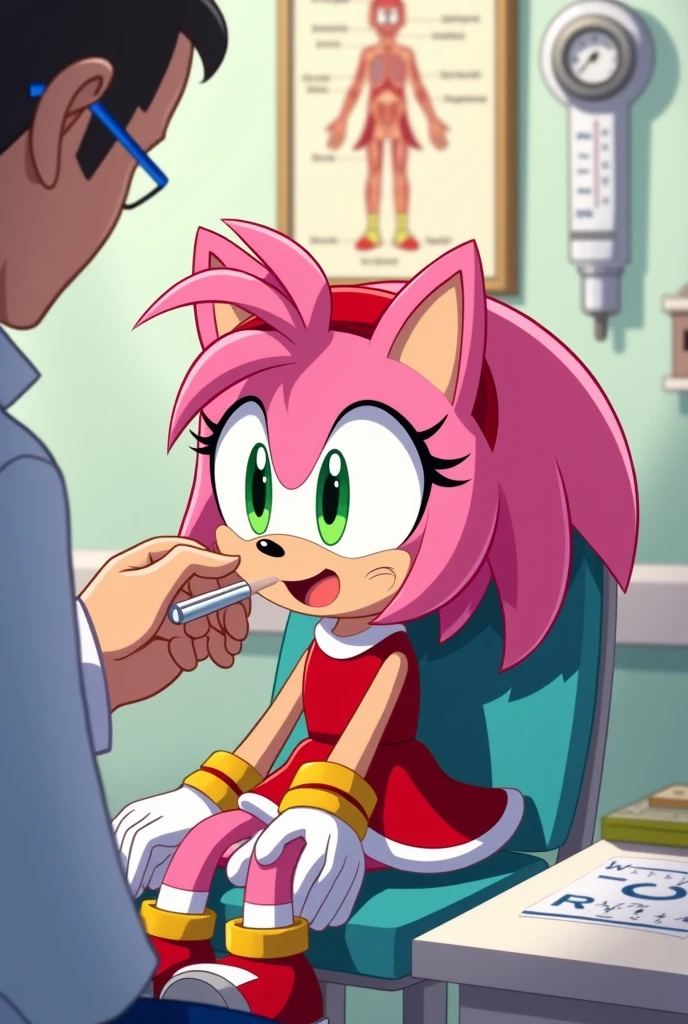 amy rose at the doctor tongue depressor