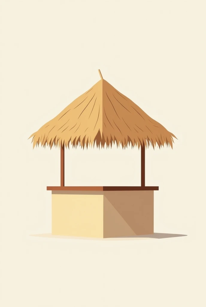create blank vector of front of a kiosk with dry triangle palm roof for logo