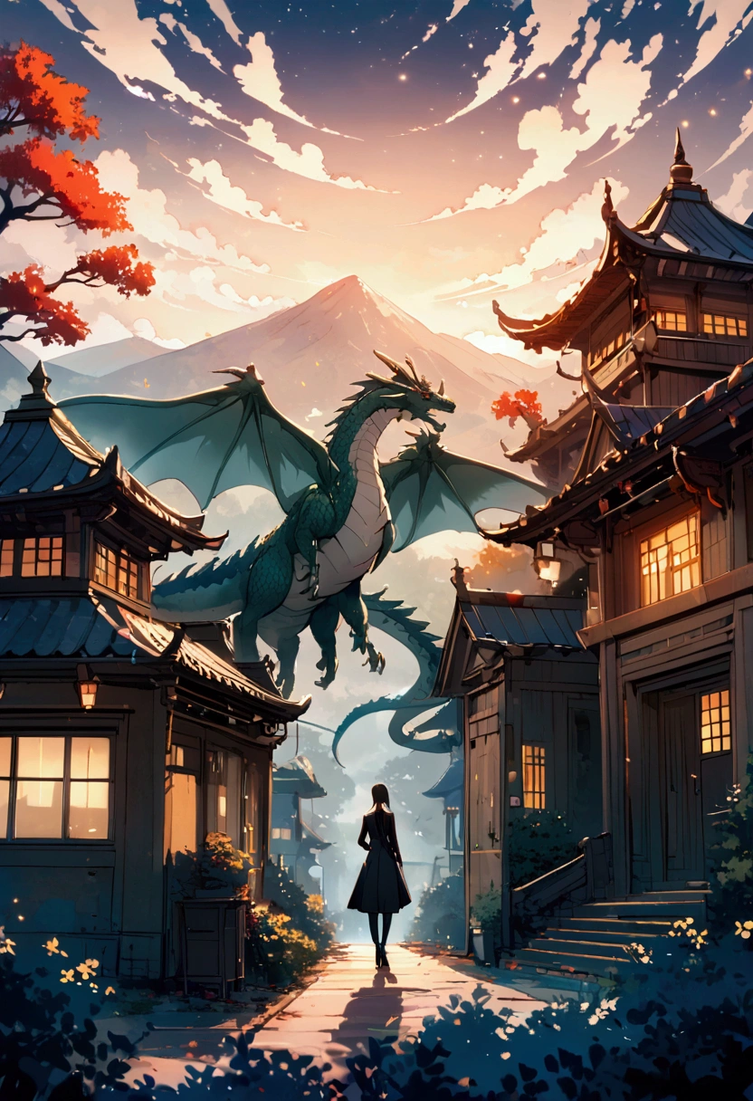 Flying dragon, night